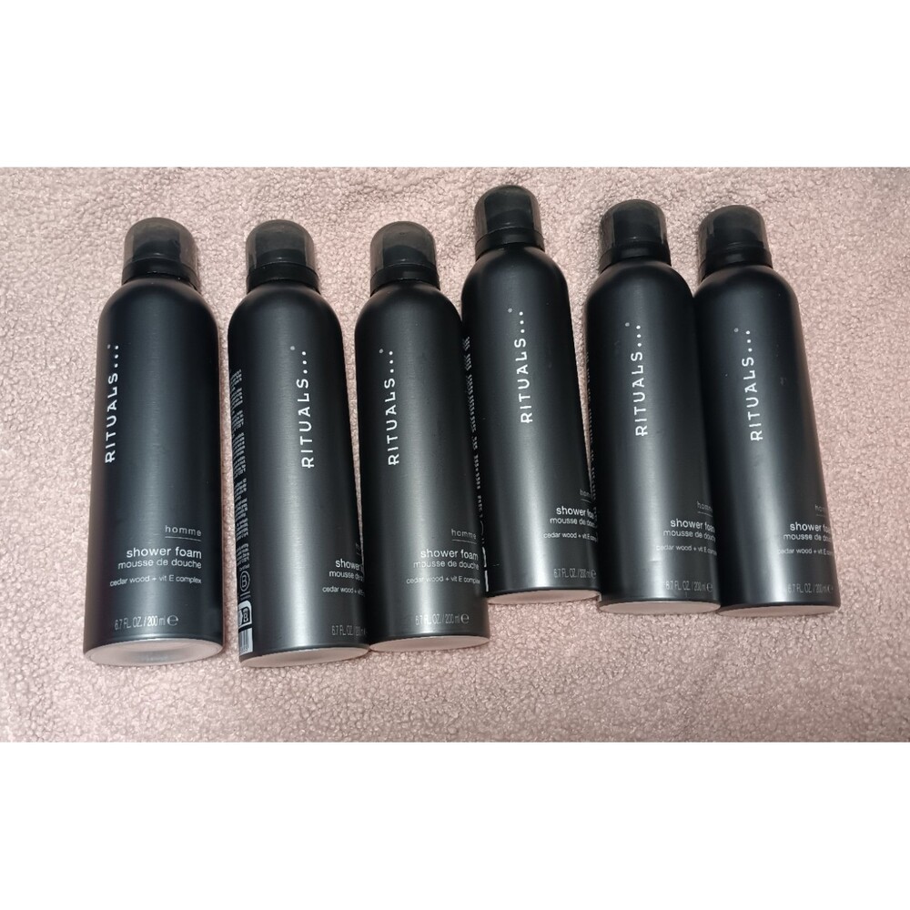 Rituals Homme Shower Foam Cedar Wood + Vit E Complex Lot of 6 NEW Import Paused